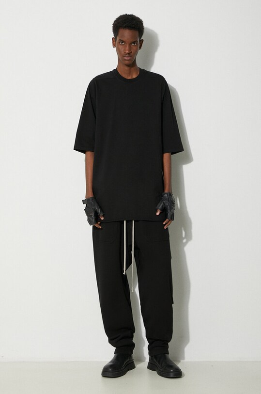 Хлопковая футболка Rick Owens Jumbo T-Shirt DU01D1274.RIG.09 чёрный SS24