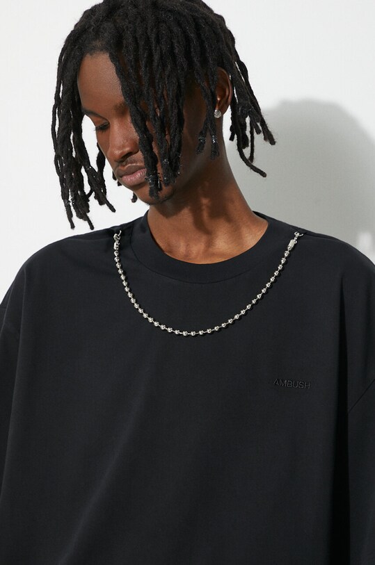 Памучна тениска AMBUSH Ballchain BMAA001S24JER0011010 черен