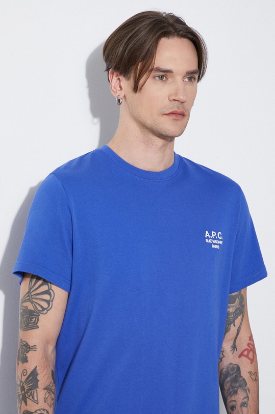 A.P.C. cotton t-shirt t-shirt raymond COEZC.H26840.TIC blue