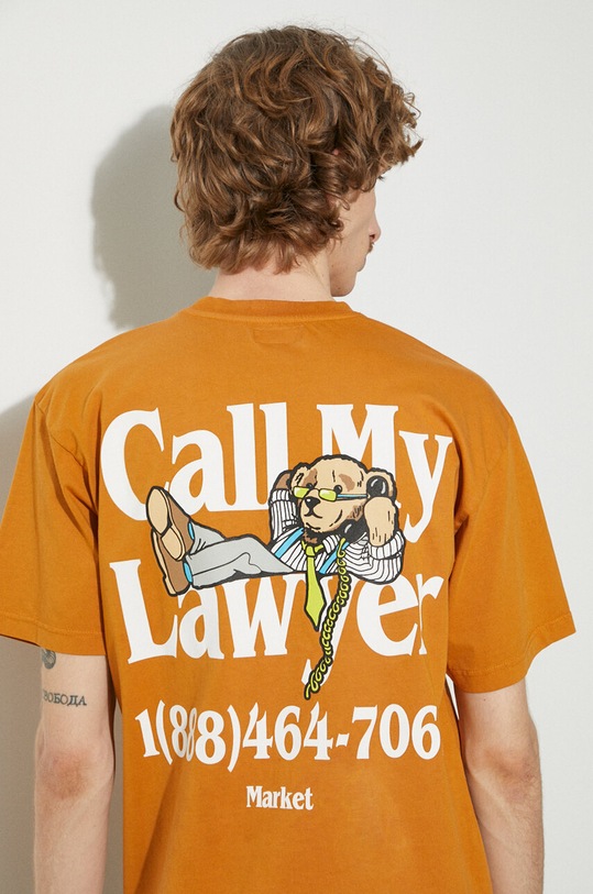 Market cotton t-shirt Better Call Bear T-Shirt orange 399001784