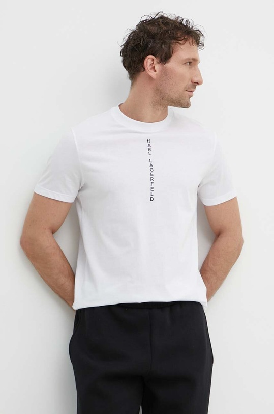 Bavlněné tričko Karl Lagerfeld bílá 532224.755034