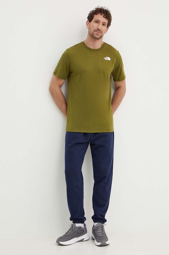 Αθλητικό μπλουζάκι The North Face Foundation Mountain Lines NF0A8830PIB1 πράσινο SS24