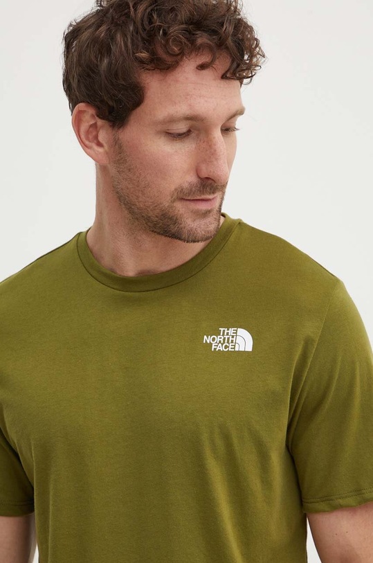 Αθλητικό μπλουζάκι The North Face Foundation Mountain Lines πράσινο NF0A8830PIB1