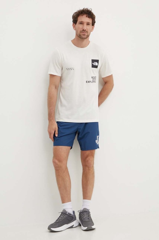 Αθλητικό μπλουζάκι The North Face Foundation Coordinates NF0A882ZV3L1 μπεζ SS24