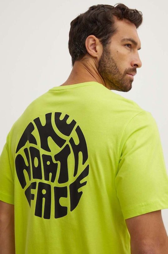 The North Face t-shirt bawełniany nadruk zielony NF0A8799RIQ1