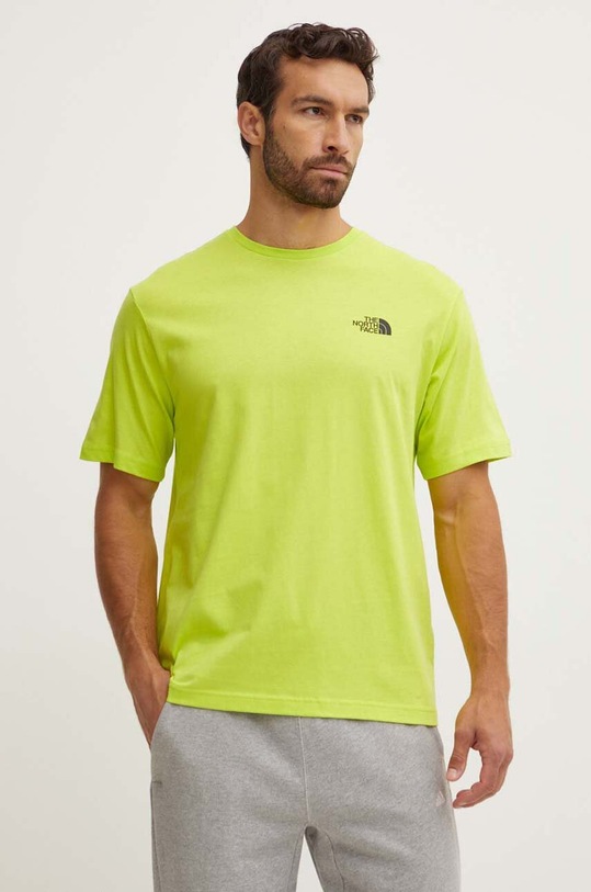 The North Face t-shirt bawełniany NF0A8799RIQ1 zielony SS24