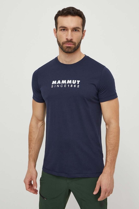 Αθλητικό μπλουζάκι Mammut Mammut Core στάμπα σκούρο μπλε 1017.04023