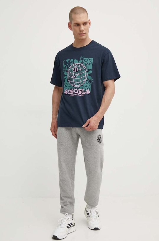 Βαμβακερό μπλουζάκι Rip Curl 0EVMTE σκούρο μπλε SS24