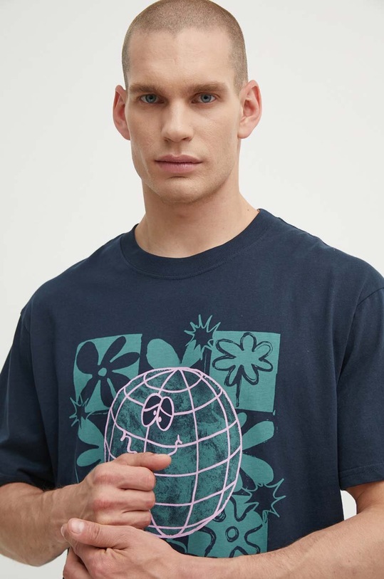 Βαμβακερό μπλουζάκι Rip Curl σκούρο μπλε 0EVMTE