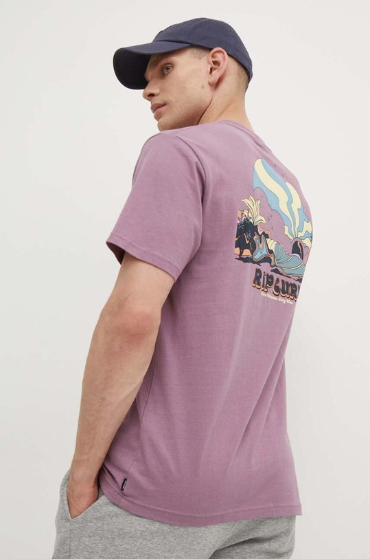 Bavlněné tričko Rip Curl kulatý fialová 0F3MTE