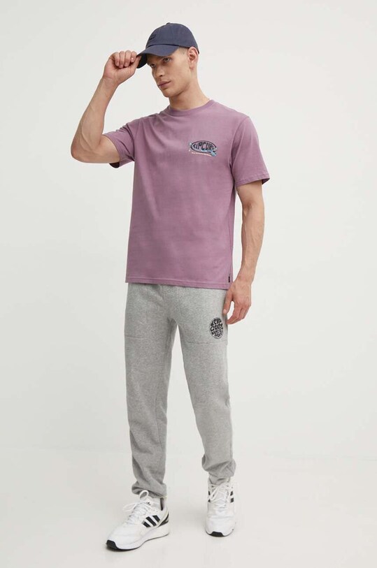 Bavlněné tričko Rip Curl 0F3MTE fialová SS24