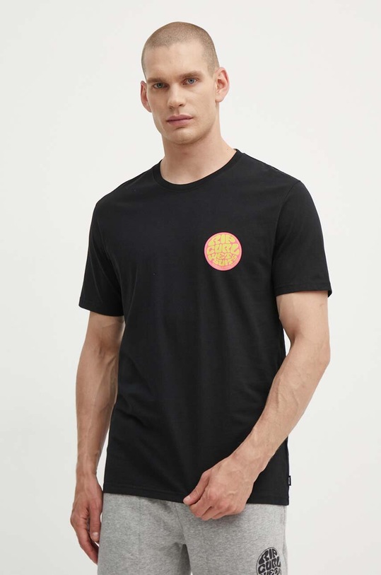 Ρούχα Βαμβακερό μπλουζάκι Rip Curl 0FNMTE μαύρο