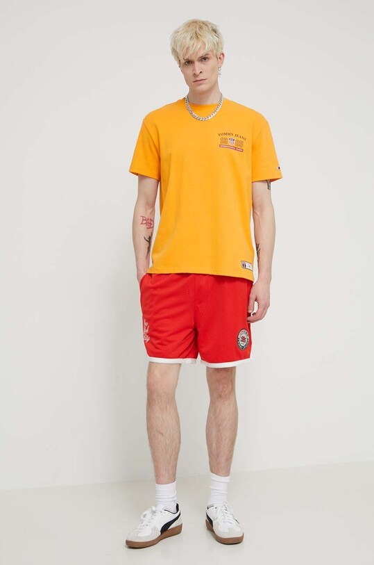 Tommy Jeans tricou din bumbac Archive Games DM0DM19545 galben SS24