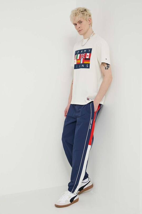 Бавовняна футболка Tommy Jeans Archive Games DM0DM19545 бежевий SS24