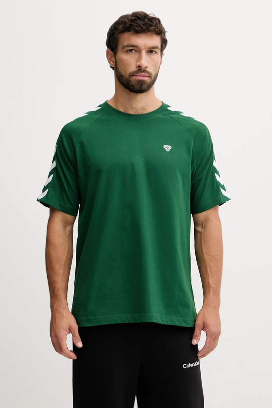 Hummel t-shirt Archive nadruk zielony 225258