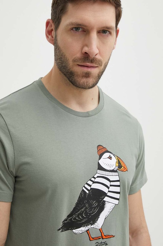 Picture t-shirt bawełniany Pockhan zielony MTS1017