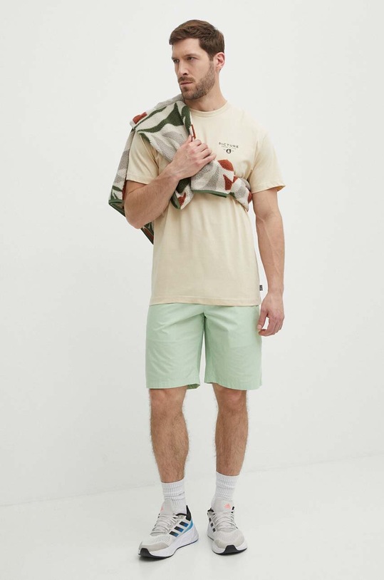 Oblečenie Bavlnené tričko Picture Usil MTS1104 béžová