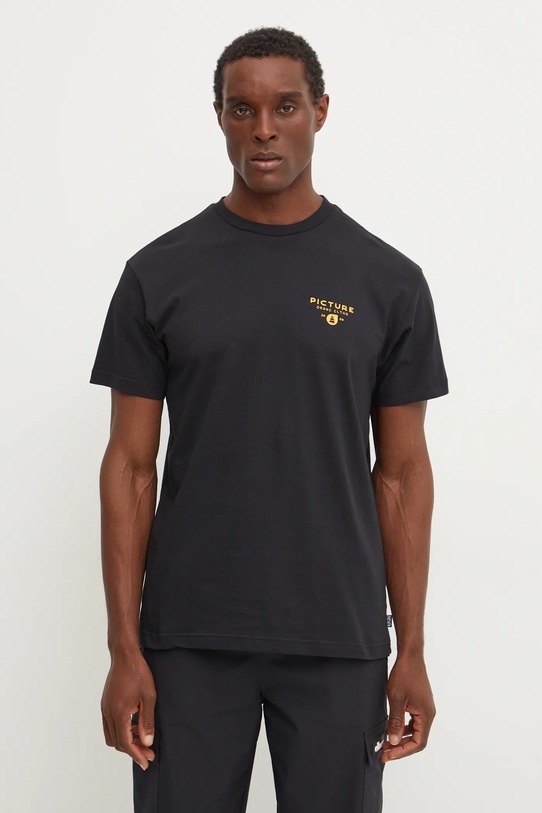 Ρούχα Βαμβακερό μπλουζάκι Picture Usil MTS1104 μαύρο