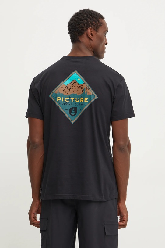 Βαμβακερό μπλουζάκι Picture Usil μαύρο MTS1104