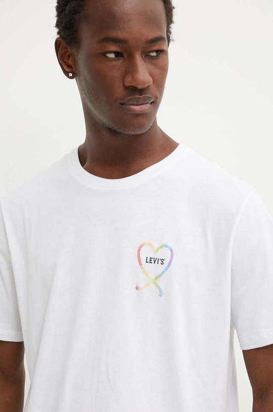 Levi's t-shirt bawełniany Pride 24671 biały SS25