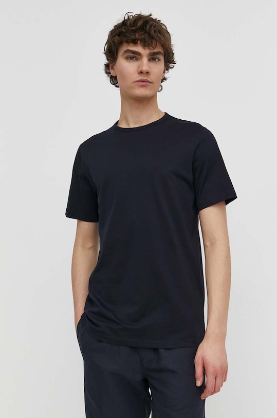 Theory t-shirt bawełniany granatowy J0194523