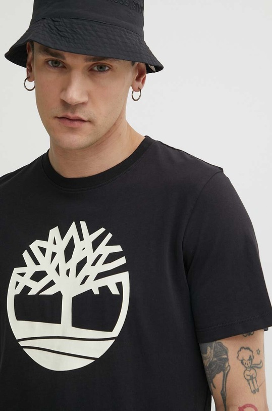 Timberland tricou din bumbac negru TB0A2C2R0011