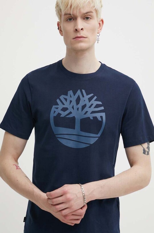 Timberland t-shirt bawełniany granatowy TB0A2C2RZ021