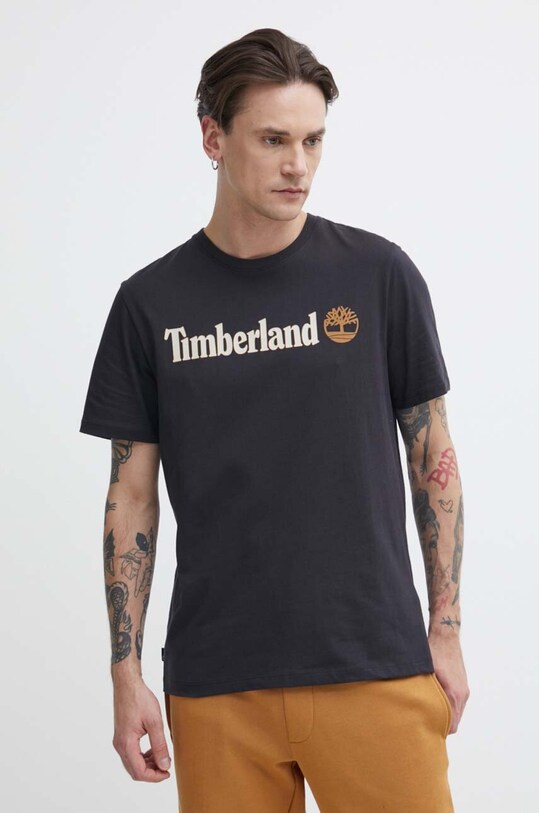 Timberland tricou din bumbac negru TB0A5UPQ0011