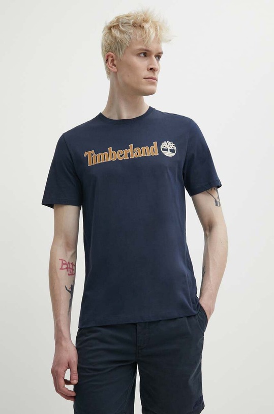 Timberland tricou din bumbac print bleumarin TB0A5UPQ4331