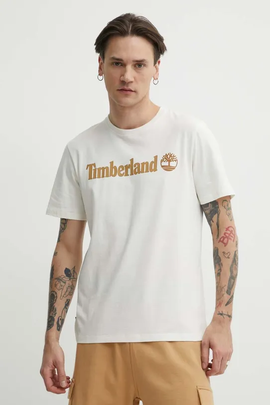 Timberland t-shirt in cotone sovrastampa beige TB0A5UPQCM91