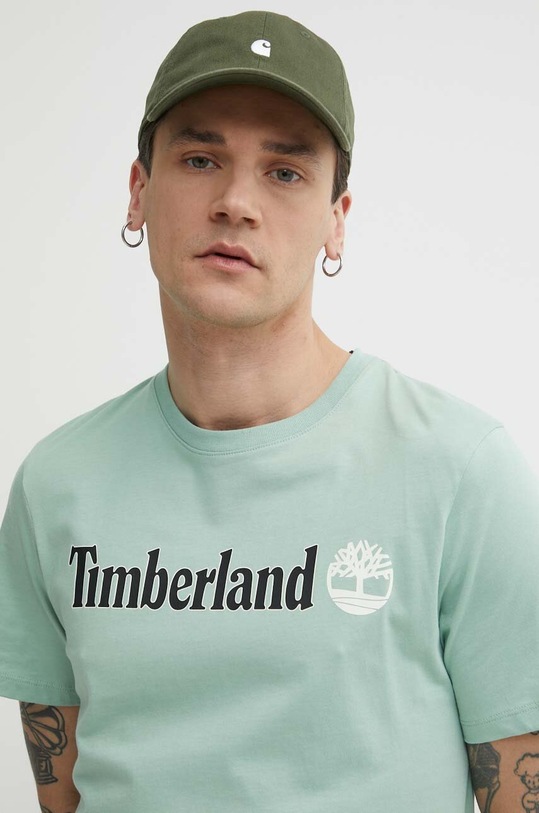 Timberland tricou din bumbac print verde TB0A5UPQEW01