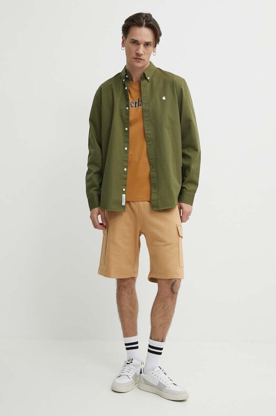 Хлопковая футболка Timberland TB0A5UPQP471 коричневый SS24