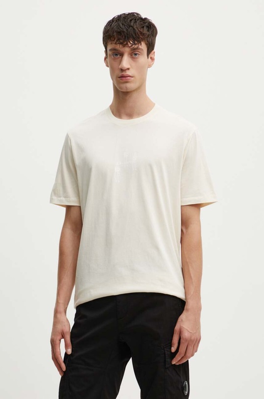 Ρούχα Βαμβακερό μπλουζάκι C.P. Company Jersey Relaxed Graphic 16CMTS143A006586W μπεζ