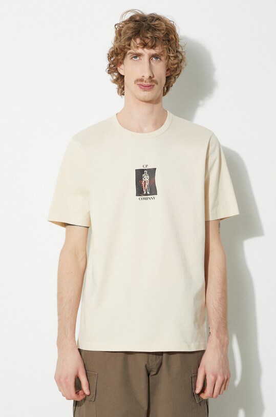 Clothing C.P. Company cotton t-shirt Mercerized Jersey Twisted Graphic 16CMTS163A006203W beige