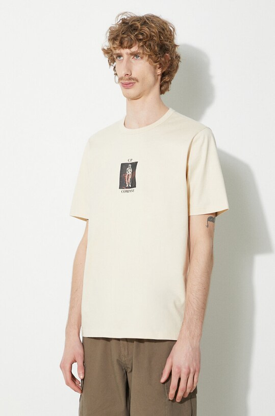 C.P. Company cotton t-shirt Mercerized Jersey Twisted Graphic 16CMTS163A006203W beige