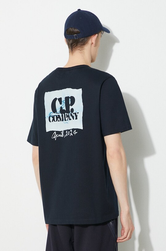 Clothing C.P. Company cotton t-shirt Mercerized Jersey Twisted Graphic 16CMTS163A006203W navy