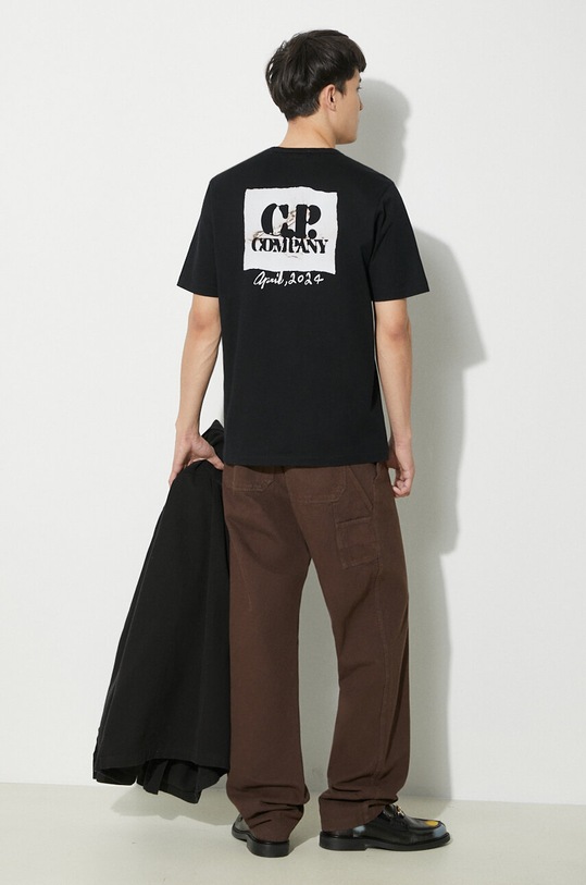 C.P. Company cotton t-shirt Mercerized Jersey Twisted Graphic cotton black 16CMTS163A006203W