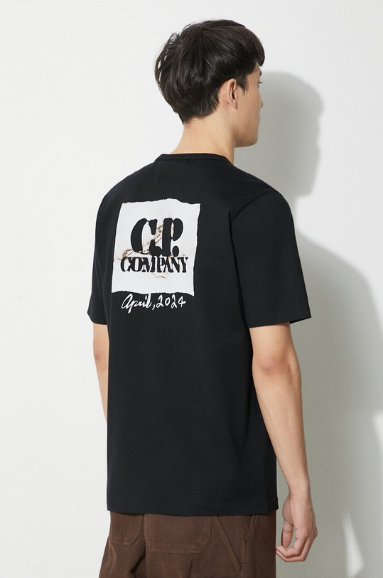 Clothing C.P. Company cotton t-shirt Mercerized Jersey Twisted Graphic 16CMTS163A006203W black