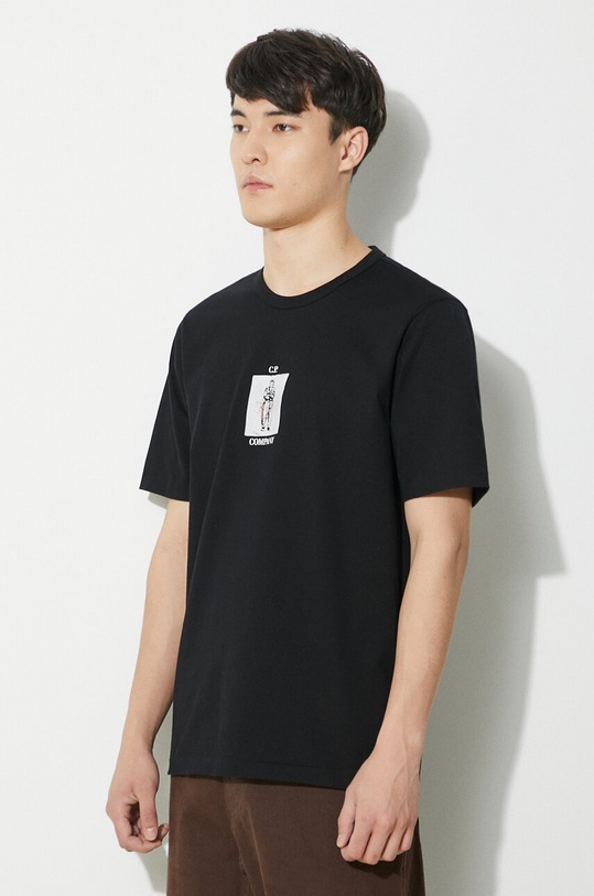 C.P. Company cotton t-shirt Mercerized Jersey Twisted Graphic black 16CMTS163A006203W