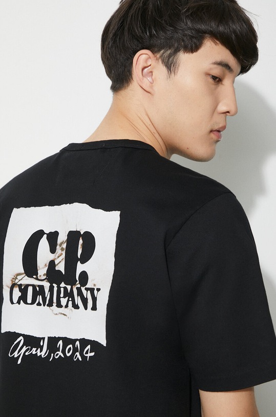 C.P. Company cotton t-shirt Mercerized Jersey Twisted Graphic 16CMTS163A006203W black