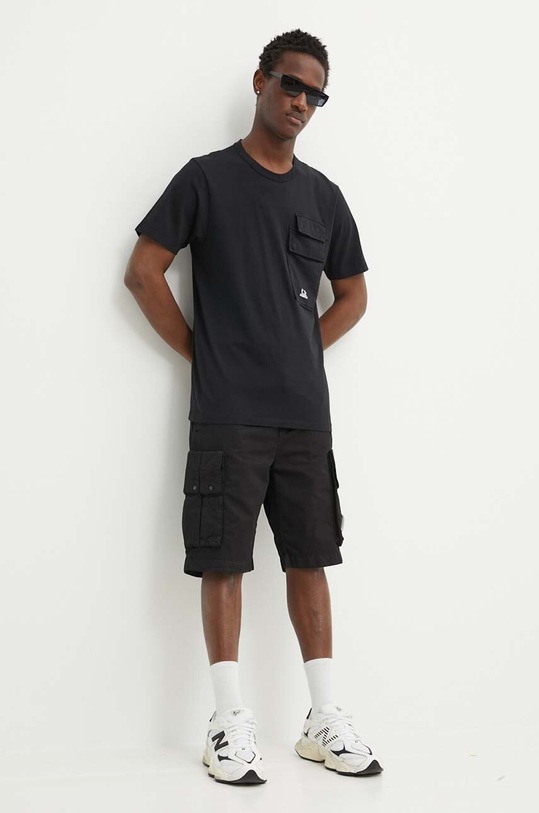 Хлопковая футболка C.P. Company Jersey Flap Pocket 16CMTS211A005697G чёрный SS24