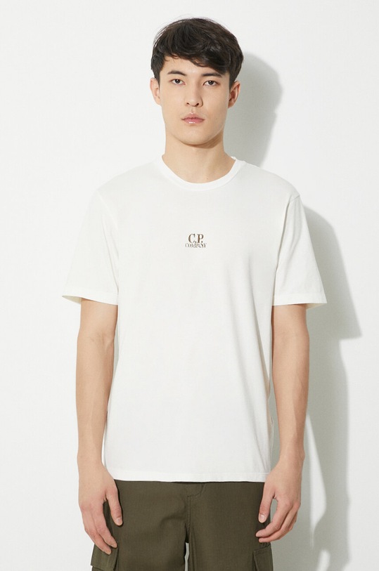 C.P. Company cotton t-shirt Jersey Artisanal Three Cards beige 16CMTS288A005431G