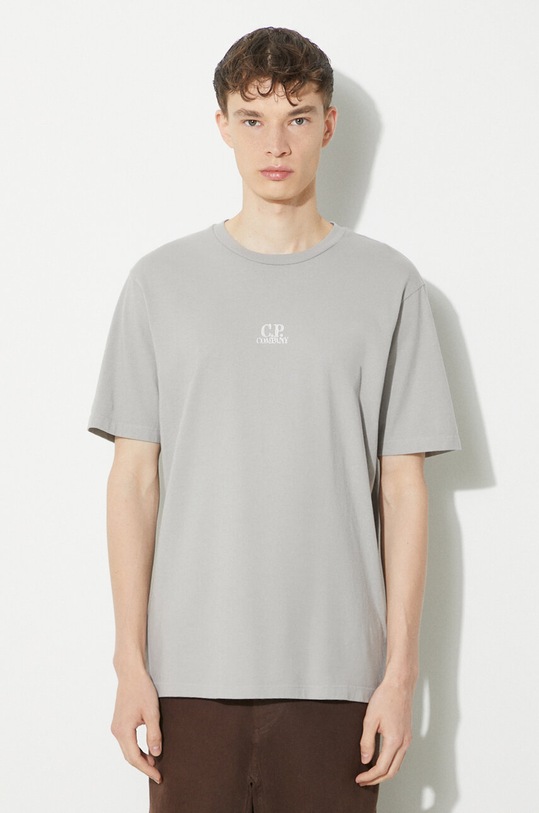 Clothing C.P. Company cotton t-shirt Jersey Artisanal Three Cards 16CMTS288A005431G gray