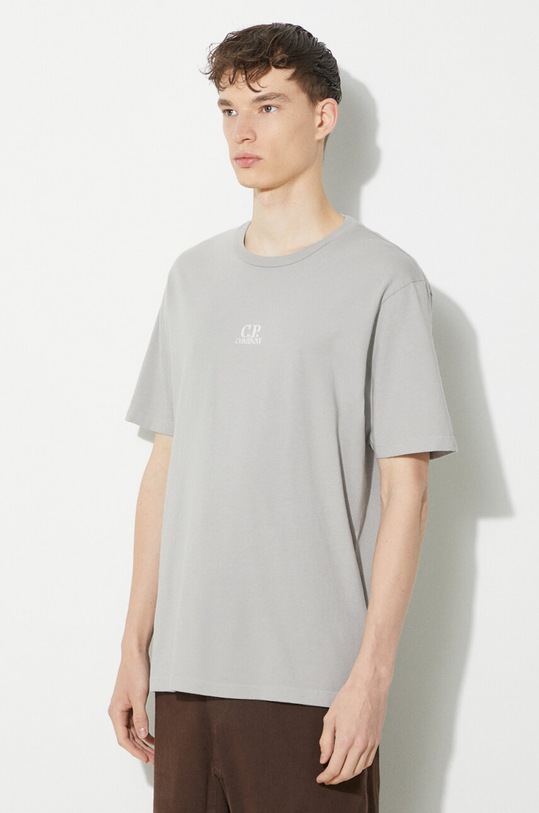 C.P. Company cotton t-shirt Jersey Artisanal Three Cards 16CMTS288A005431G gray
