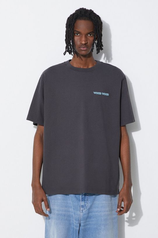 Хлопковая футболка Wood Wood Haider Tribe печать серый 12415705.2507