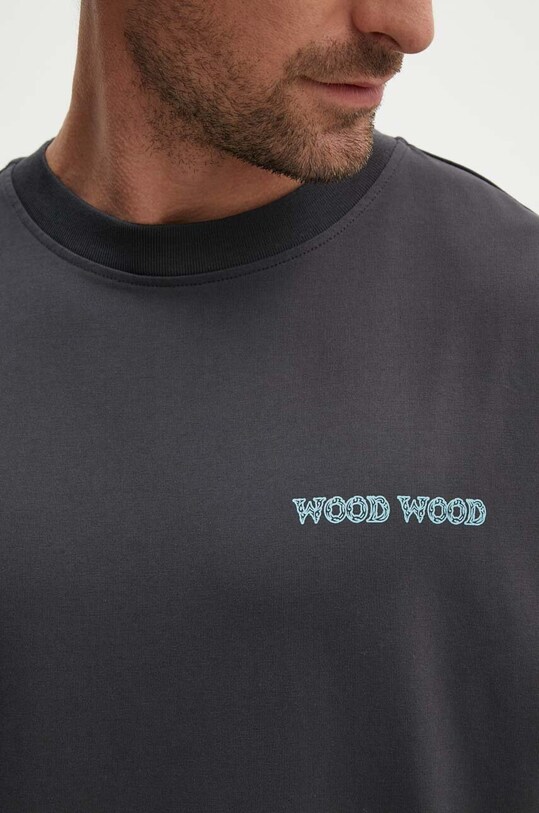 Хлопковая футболка Wood Wood Haider Tribe 12415705.2507 серый