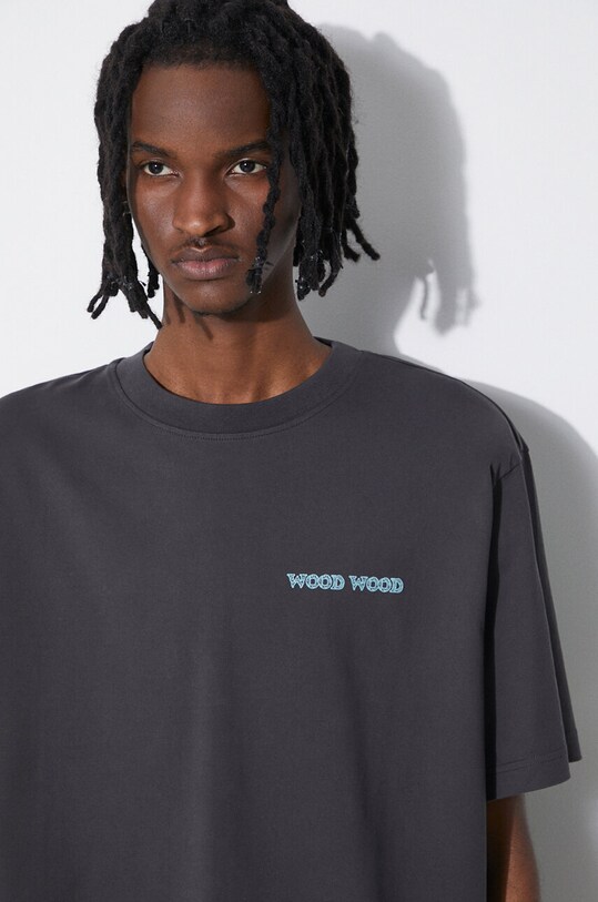 Wood Wood t-shirt bawełniany Haider Tribe 12415705.2507 szary