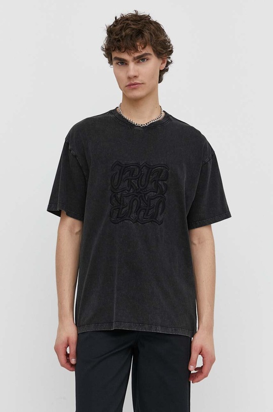 Бавовняна футболка The Kooples чорний HTSC28039K
