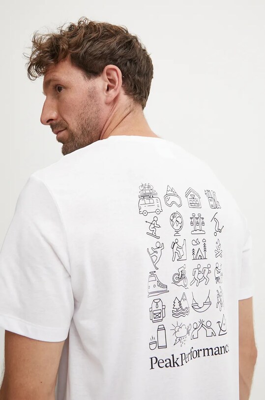 Peak Performance tricou print alb G79744