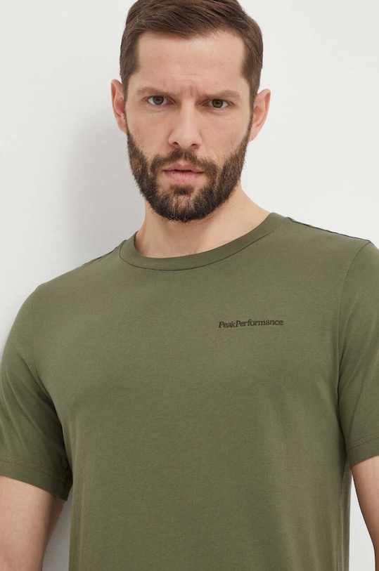 Peak Performance tricou din bumbac verde G79570